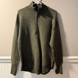 Aerie Rib Knit Quarter Zip Small